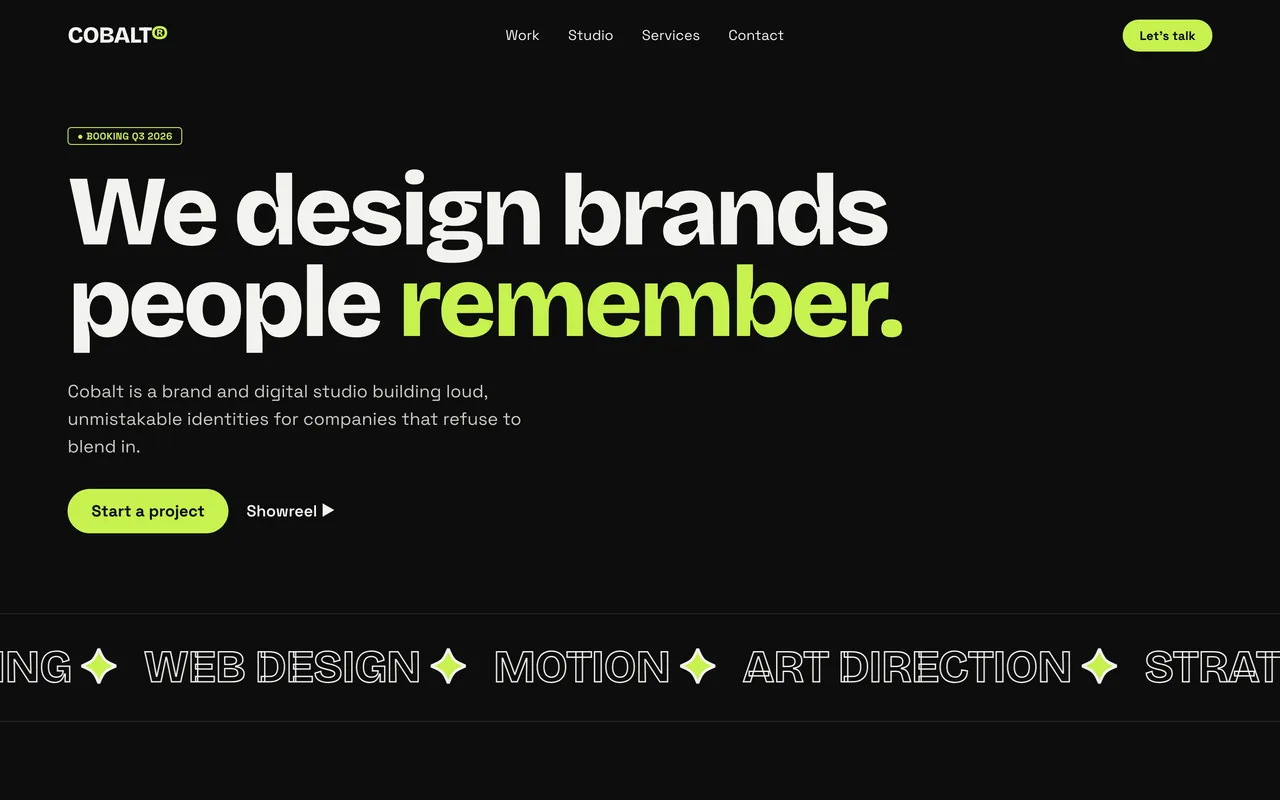 Cobalt Studio — Agency
